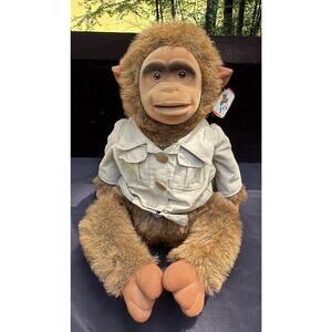 Vintage Shalom Toy 18” Monkey Jungle Safari Outfit Plush Stuffed RARE